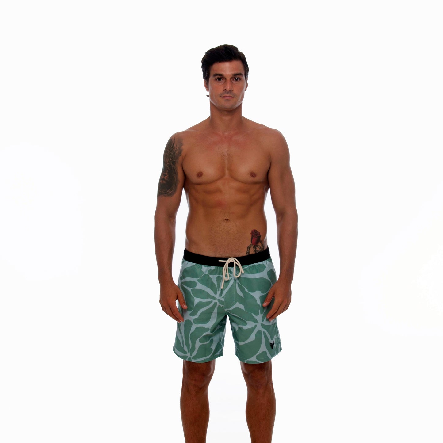 SWIM SHORTS BLOOMS PALM PASTEL