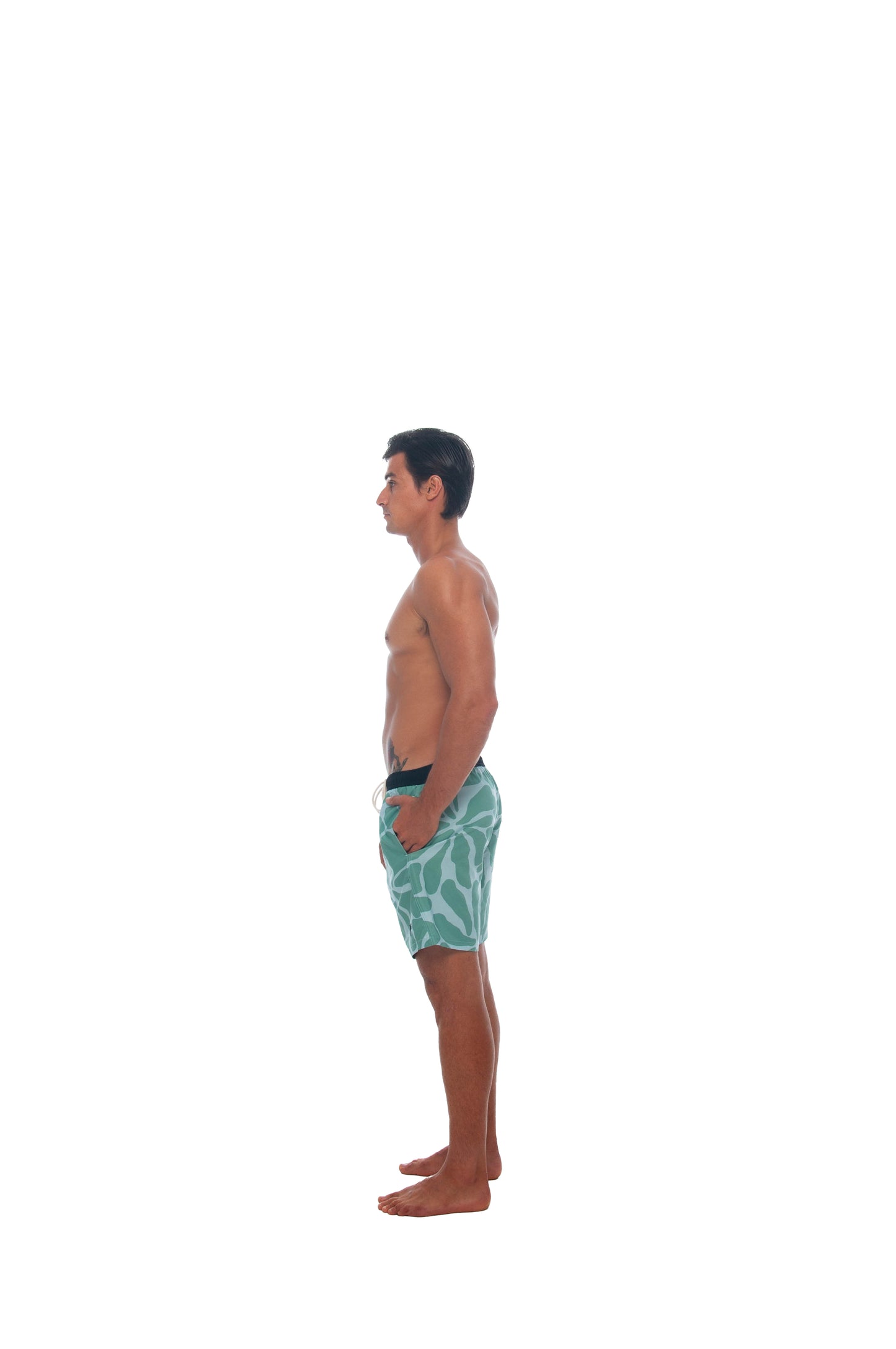 SWIM SHORTS BLOOMS PALM PASTEL