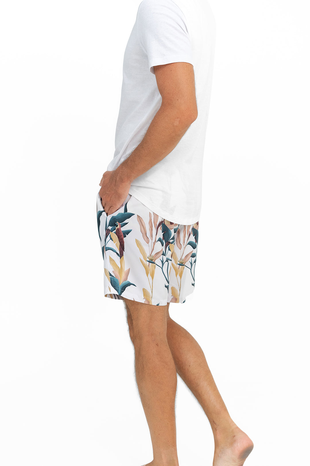 SWIM SHORTS PASTEL PARROTS