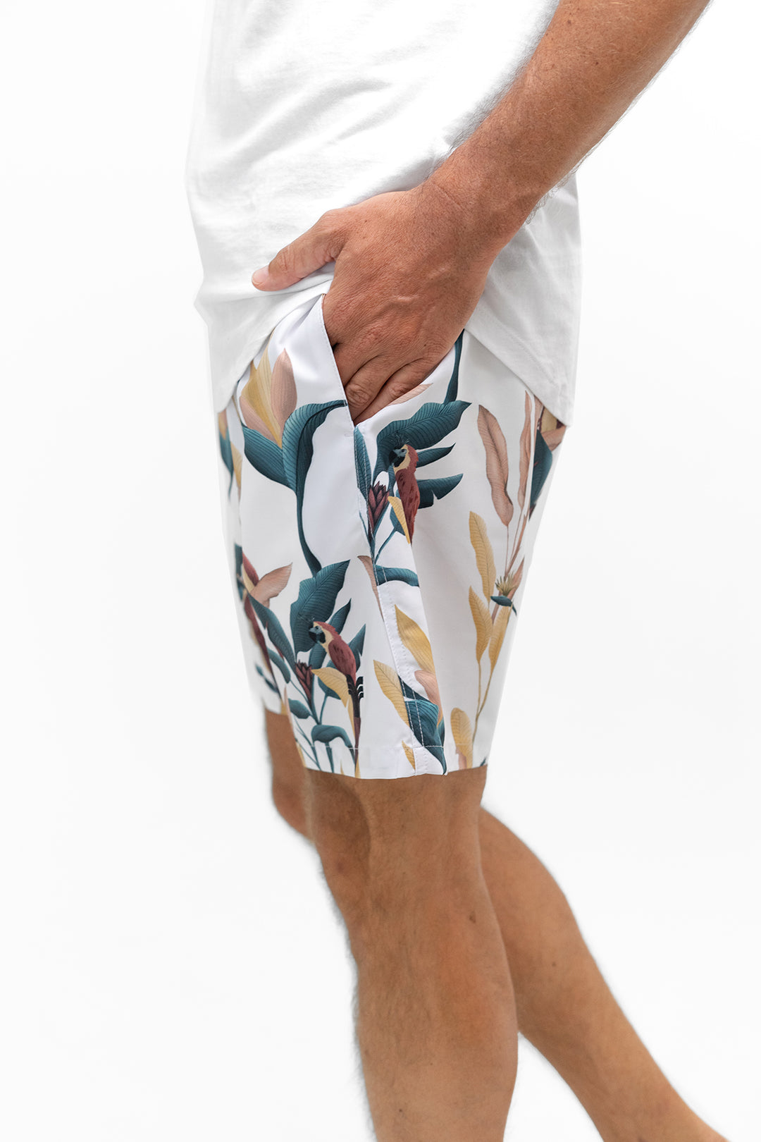 SWIM SHORTS PASTEL PARROTS
